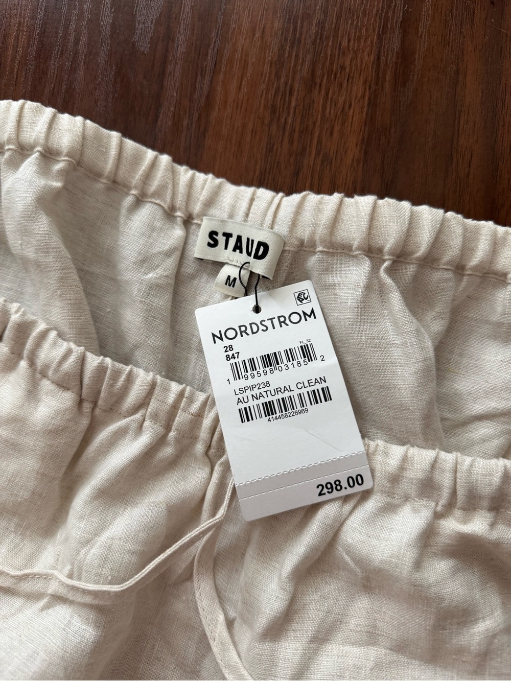 STAUD Mateo Mid Rise Linen Pants